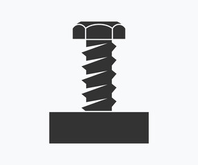 black screw logo on white background.