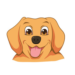 Smiling happy dog cartoon vector illustration