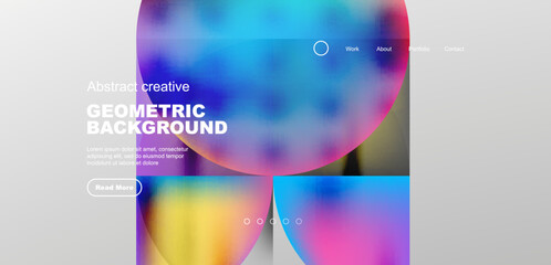 Bright fluid gradient circles abstract background. Business or technology design for wallpaper, banner, background, landing page, wall art, invitation, prints