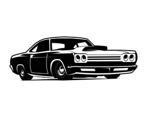 muscle car isolated black vector emblem design