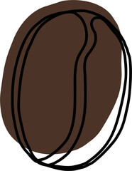 simplicity coffee bean freehand continuous line drawing