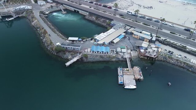 Carlsbad lagoon water plant drone view