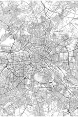 Fototapeta na wymiar Berlin Germany City Monochrome Black and White Minimalist Street Road Aesthetic Decoration Map