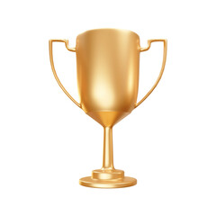 Golden trophy 3d rendering illustration