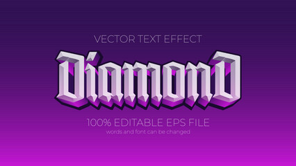 Diamond text effect style, EPS editable text effect