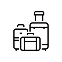 Black line icon for luggage