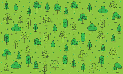 Abstract seamless trees background pattern illustration for textile, fabric, wallpaper, wrapping paper, card, web. Vector illustration.