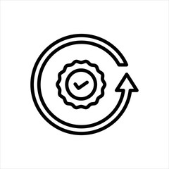 Obraz premium Black line icon for ensuring