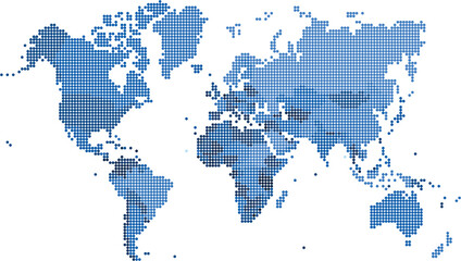 Obraz na płótnie Canvas Blue dots world map 