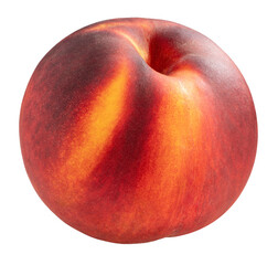Orange Peach fruit with leaf isolated on white background, Fresh Orange Peach on White PNG File.
