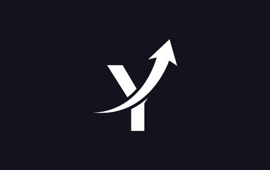 Growth arrow icon and financial circle logo design with the letters and alphabets