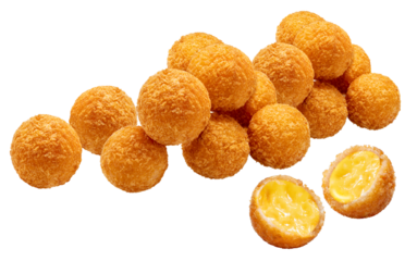 Crispy Cheese ball isolated on white background, Cheese ball or cheesy puffs on white PNG file.