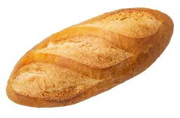 Freshly baked baguette or multigrain loaf bread on brown white PNG File.