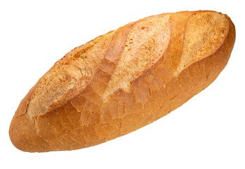 Freshly baked baguette or multigrain loaf bread on brown white PNG File. - obrazy, fototapety, plakaty