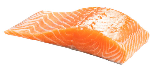 Close up view fresh Salmon fish fillet, Natural Atlantic Norwegian Salmon Fillet Texture. PNG file.