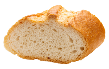 Freshly baked baguette or multigrain loaf bread on brown white PNG File.