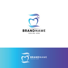 dental clinic logo. unique. modern effect. clean. icon. vector.