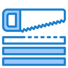 Saw and wood blue style icon