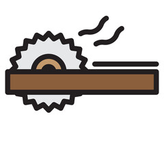 Saw color line style icon