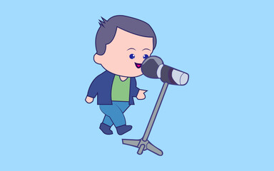 child with a microphone