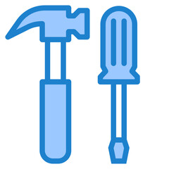 Hand tools blue style icon