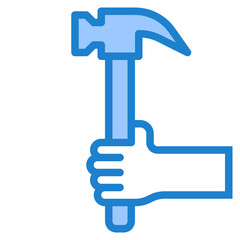 Hold hammer blue style icon