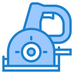Saw machine blue style icon