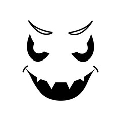Angry pumpkin face expression isolated on white background. spooky face expression vector.	