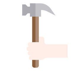 Hold hammer flat style icon