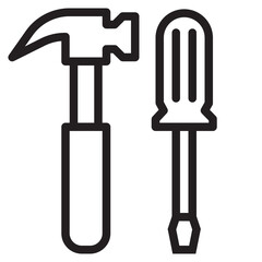 Hand tools outline style icon