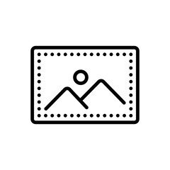 Black line icon for pic image