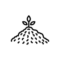 Black line icon for soil