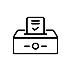 Black line icon for vote