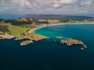 Fototapeta na wymiar Scenic viewpoint over the Coromandel Peninsula