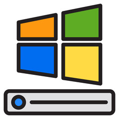 C Drive color line style icon