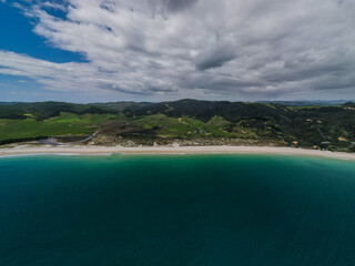 Opito Bay, Coromandel Peninsula in New Zealand seen from above