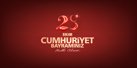 Fototapeta na wymiar 29 ekim, cumhuriyet bayrami, Translation: 29 october Republic Day Turkey and the National Day in Turkey. celebration republic. vector illustration. 