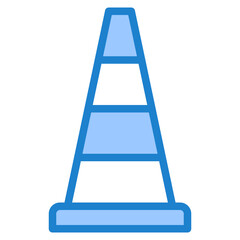 Traffic cone blue style icon