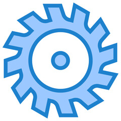 Wheel saw blue style icon