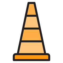 Traffic cone color line style icon