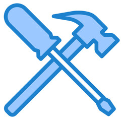 Hand tools blue style icon