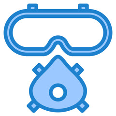 Safety glass and mass blue style icon