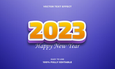 Naklejka na ściany i meble New 3D 2023 Editable Vector Text Effect 