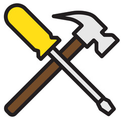 Hand tools color line style icon