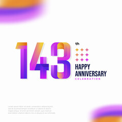Number 143 logo icon design, 143 birthday logo number, anniversary 143
