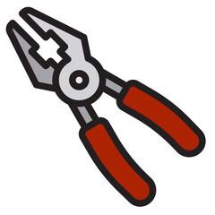 Plier color line style icon