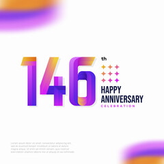 Number 146 logo icon design, 146 birthday logo number, anniversary 146