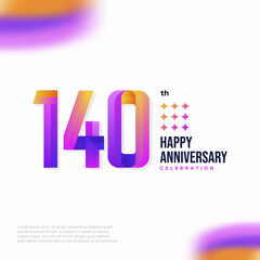 Number 140 logo icon design, 140 birthday logo number, anniversary 140