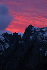 Famous Saxer Lucke mountain ridge located in Alpstein, Appenzell in Switzerland