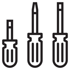 Screwdriver outline style icon